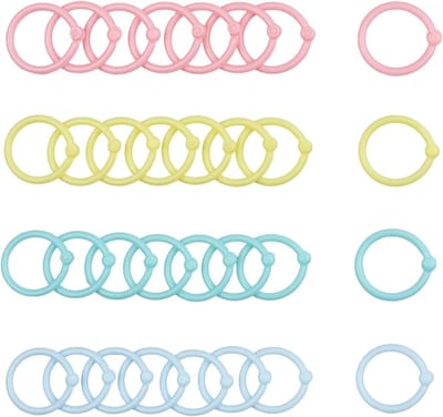 60 Stuks Plastic Boekringen voor Loose Leaf Binders, Sleutelhangers en Documentorganisatie voor Thuis en Kantoor