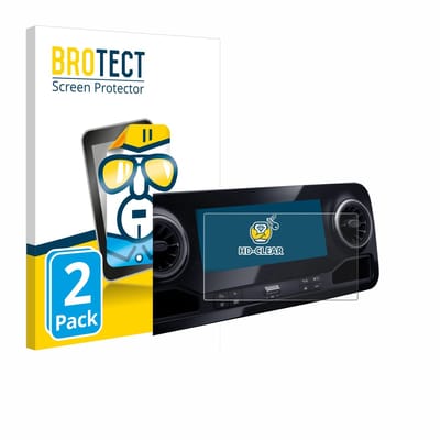 BROTECT - Screenprotector voor Mercedes-Benz Sprinter 2018 MBUX 7" - Folie Beschermfolie transparant 2 Stuks