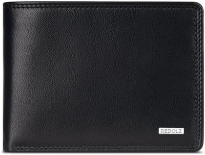 Redolz Leather Essentials QF portemonnee RFID leer 12 cm uitklapbaar - Jongens - Horizontaal - classic black