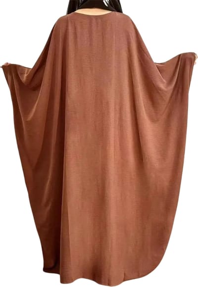 Nivard Islamitische Kleding - Djellaba Dames - Moslim Kleding - Arabisch Dames Kaftan - Alhamdulillah -Koffie