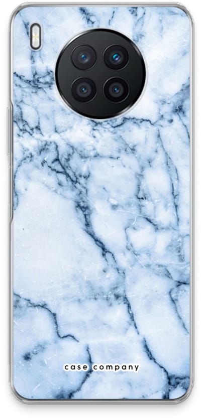 Case Company® - Hoesje geschikt voor Huawei Nova 8i hoesje - Blauw marmer - Soft Cover Telefoonhoesje - Bescherming aan alle Kanten en Schermrand