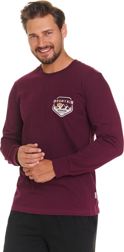 Doctor Nap Heren Pyjama Winter Lange Mouw Lange Broek Mountain Burgundy PMB.7139 XXL