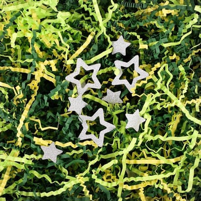 Papier Snippers - Crinkle Cut Vulling - Cadeaus Verpakken - Uniek Kreukelontwerp - 2 lbs - Lichtgroen Geel