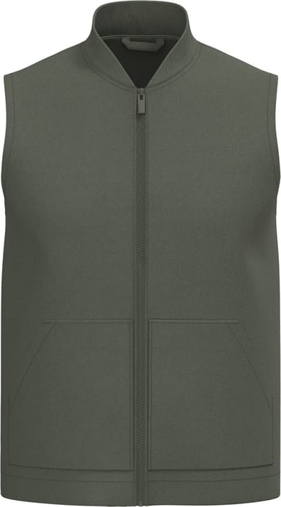 Native Spirit Ecologische gevoerde uniseks bodywarmer in twill met teddykraag NS623 - Organic khaki - L