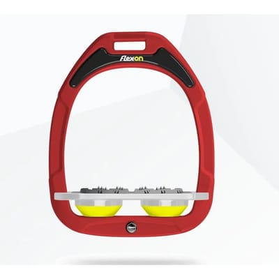 Ultra Grip Plat Stijgbeugels Rood/Grijs/Geel Flex-On Green Composite