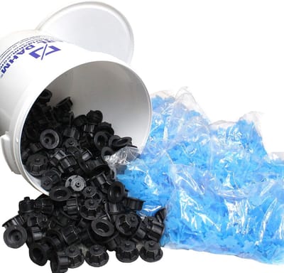 Compleet Tegel Levelling Systeem Maxi-set voor 3 mm Voegen: 150 Trekkappen & 1500 Draadzakken – Geschikt voor Tegeldiktes 3-12 mm