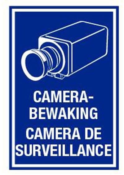 Camerabewaking / Camera de surveillance bord - kunststof 150 x 200 mm