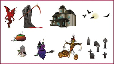 Stickers voor raam / scene setter - 9 stuks - 45 x 40 cm - Feestdecoratievoorwerp - Halloween