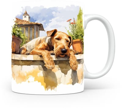 Mok Airedale terrier Beker voor koffie of tas voor thee, cadeau voor dierenliefhebbers, moeder, vader, collega, vriend, vriendin, kantoor, opa, oma, hond, kerst, sinterklaas, verjaardag
