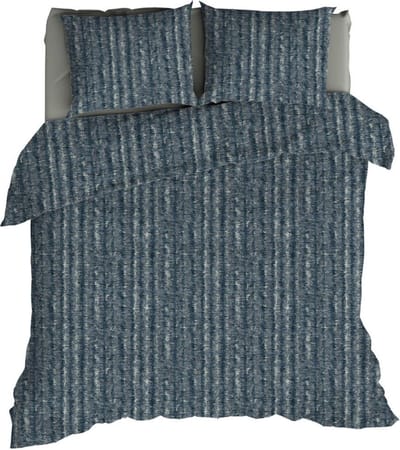 Romanette FLANEL Dekbedovertrek 270x200/220 Caledon blauw/grijs