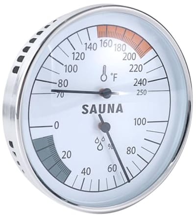 2-in-1 Saunathermometer en Hygrometer voor Binnenvochtigheid en Temperatuur in Sauna, Infraroodstoombad, Badkamer en Spa