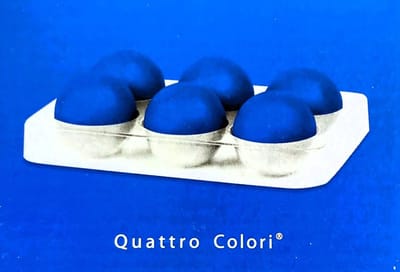 Quattro Colori - magneten bolvorm - 6 stuk - blauw