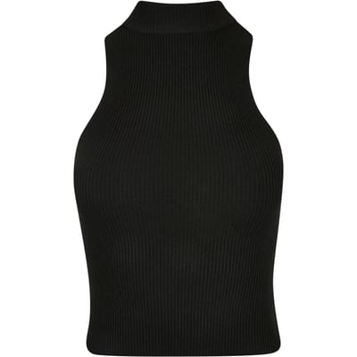 Urban Classics - Short Rib Knit Turtleneck Mouwloze top - 3XL - Zwart