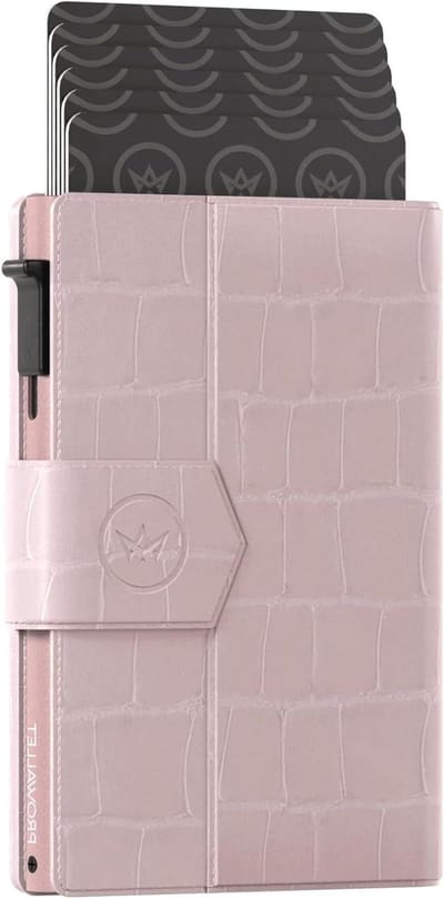 Card Holder - Portemonnee Kaarthouder - Kaarten Organiseren - RFID Bescherming - 8 Kaarten - Croco Zacht Roze
