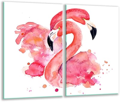 TMK ArtDeko - Snijplank - Glas - Flamingo Motief - 30x52 cm