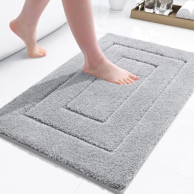 Badmat - Badkamermat - Antislip Badmat - Absorberende Badmat - Douchemat Vloermat – Douchemat - Zacht - voor Douche of Bad - 40x60 cm - Grijs