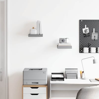 vidaXL - Wandschappen - zwevend - 2 - st - 23x23,5x3,8 - cm - MDF - grijs
