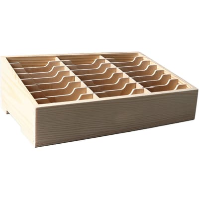 24 Vakken Houten Desktop Opbergdoos Mobiele Telefoon Management Organizer Kantoor Vergadering Afwerking Multi Rek brown