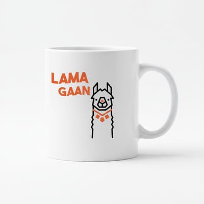330ml 'Lama Gaan' Mok – Stijlvol Llama Ontwerp Koffiemok – Leuke Dieren Themed Drinkware voor Thuis & Kantoor
