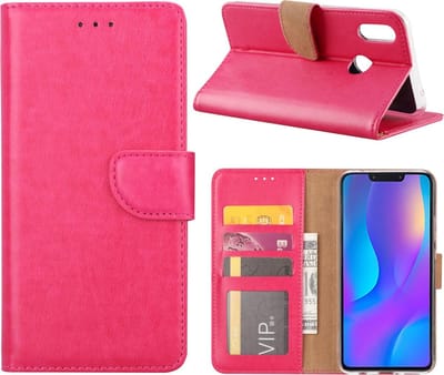 Huawei P Smart Plus Hoesje Roze met Pasjeshouder