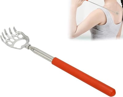 Narimano® Roestvrijstalen Rugkrabber, Rugkrabber Uitschuifbare Draagbare Schedelklauw Rugkrabber - met Rubberen Handvat voor Heren en Dames