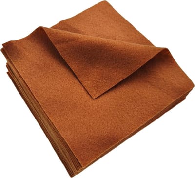 Viltstof Platen - Knutselvilt Stof - Doe-het-zelf Projecten - Zacht Polyester Materiaal - 20 Stuks 15x15cm - Kastanjebruin