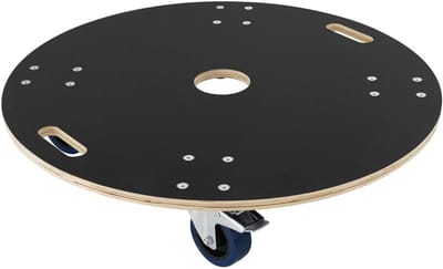 Ronde Meubelroller met Zeefdrukplaat en 2 Geremde Wielen, 800 kg Draagvermogen