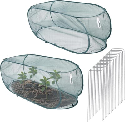 Allecto Plus - Pop-Up Plantenhoes 99x45x40cm voor Tuin - Bescherming Groenten en Fruit - Inclusief 16 Grondpennen
