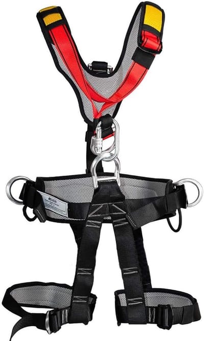 Volledig Klimharnas - Veiligheidsharnas Outdoor - Klimmen & Expedities - CE Gecertificeerd - Verstelbaar Taille 80-140cm - Zwart