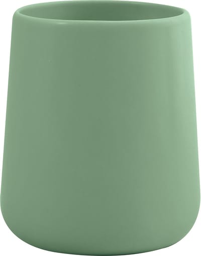 MSV Badkamer drinkbeker/tandenborstelhouder Malmo - Keramiek - groen - 8 x 10 cm