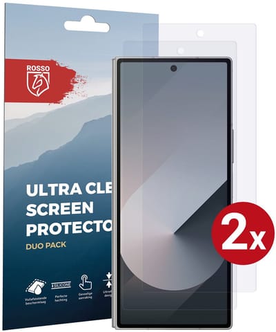 Rosso Screen Protector Geschikt voor Samsung Galaxy Z Fold 8 Ultra / Z Fold 7 | Ultra Clear Duo Pack | TPU Folie | Case Friendly Beschermfolie | 2 Stuks