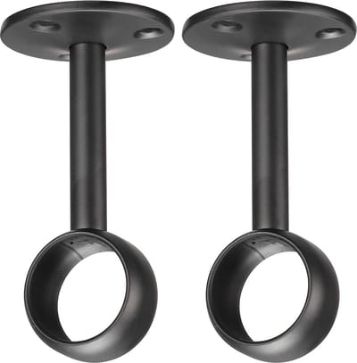 2 stuks - Gordijnroedehouder - kasthouders - gordijnroede beugel - decoratieve staaf haken - RVS - 32mm - zwart - voor gordijnroede ophangen