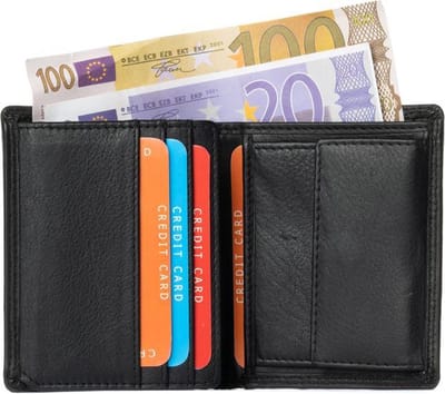 LeonDesign - Portemonnee heren - Stijlvol zwart leer - Compact ontwerp