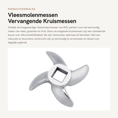 Dailygoods- Vleesmolenmessen RVS - Vervangende Kruismessen - Duurzaam Lemmet - Geschikt voor Vleesmolen - Eenvoudig te Verwisselen - Hoogwaardige Kwaliteit - Vleesmaler