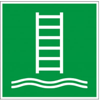Vluchtladder bord - kunststof - E059 100 x 100 mm