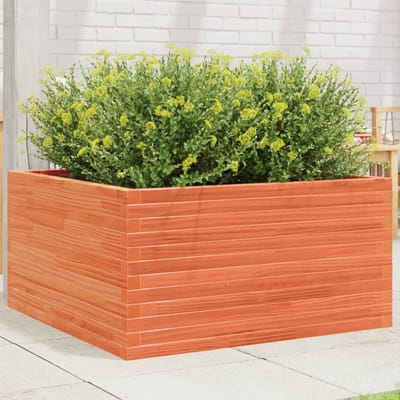 vidaXL - Plantenbak - 90x90x46 - cm - massief - grenenhout - wasbruin