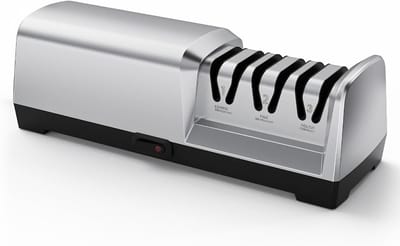 TIM® Messenslijper - Messenslijper Elektrisch - Messenslijpers - Messen Slijper - Grijs - 28cm x 10cm x 10cm