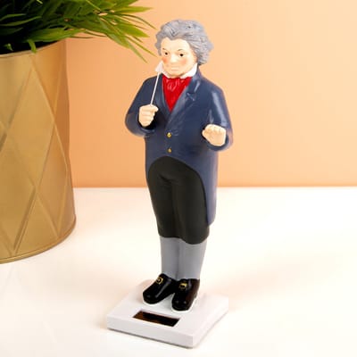 Solar figuur Beethoven - Werkt op zonne-energie - Icoon voor de klassieke muziek - Woon accessoire