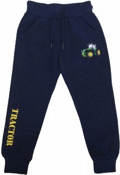 S&c Joggingbroek met geborduurde trekker / tractor - donkerblauw/geel -John Deere - Maat 86/92 (2) - H135