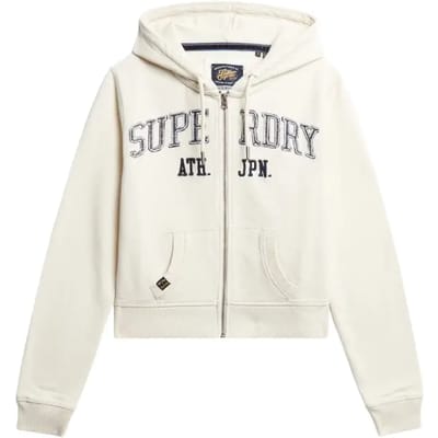 Superdry - Athletic Essentials korte hoodie met rits en losse pasvorm - Dames - Hoodies
