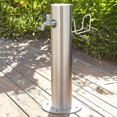 Verticale Tuinwaterkolom - Buiten Kraan Tuinkraan - Tuin Irrigatie - Vorstbestendig Roestvrij Staal - 205 x 86 cm - Zilver