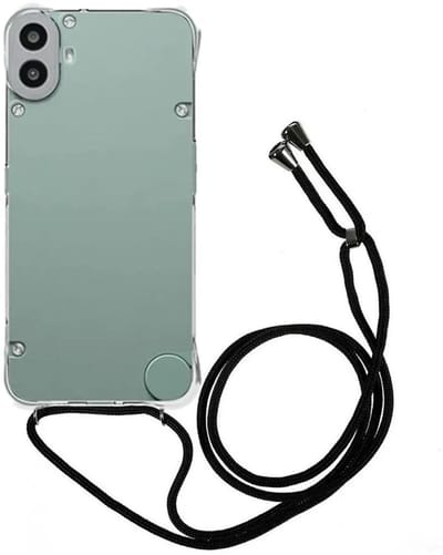 Schokbestendig Transparant Hoesje met Koord Geschikt voor Nothing CMF Phone 1 | Shockproof Back Cover met Ketting | Flexibel TPU | Doorzichtig