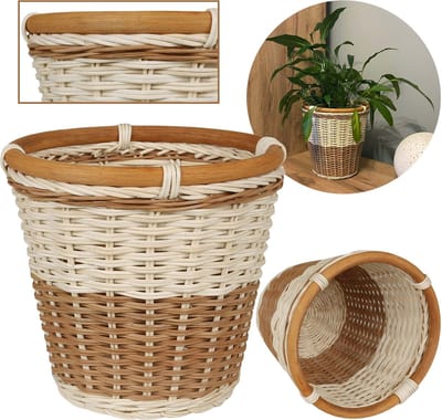 Ronde Rotan Mand, Potbedekking 20x18cm