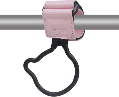 Kinderwagen Haken - Winkelwagen Hanger - Tassen Vervoeren - Charmant Berenontwerp - Set van 2 - Roze