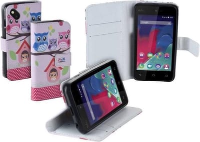 Uiltjes design TPU bookcase Smartphonehoesje voor Wiko Sunset 2 wallet case