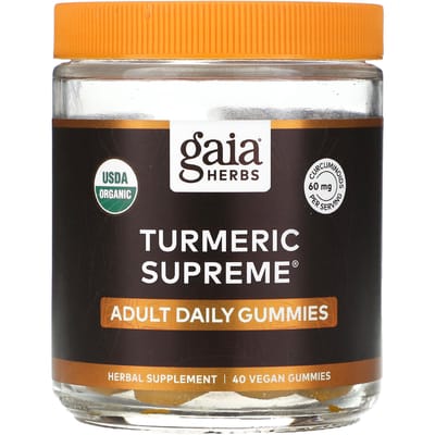 Gaia Herbs, Kurkuma Supreme, Dagelijkse Gummies voor Volwassenen, 40 Vegan Gummies