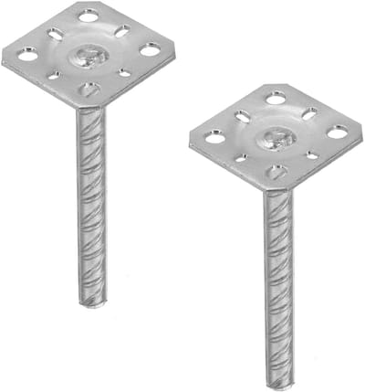 KOTARBAU® 2 st Paalhouder, Verzinkt Staal, 80 x 80 x 200 mm, Zilver, Paaldrager in Beton Storten, Betonanker voor Houten Palen, Paalhouder Schutting Beton