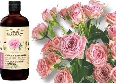 Badschuim rozen extract en karite boter - verzacht en maakt schoon - natuurlijk product 500ml