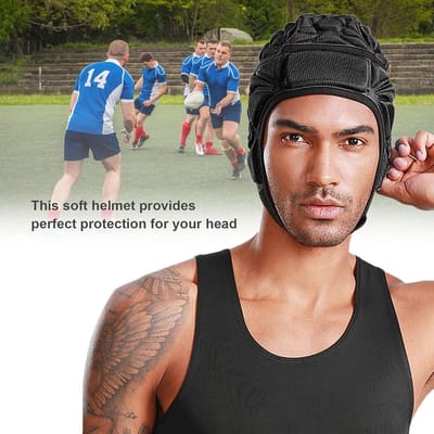 Sport Hoofdbescherming - Beschermende Helm - Veilig Sporten - Verstelbare Pasvorm - 42 x 20 cm - Zwart