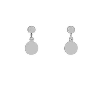 Essentialistics - Oorbellen stud/knopje met muntje - Zilver - Stainless steel (verkleurt niet)